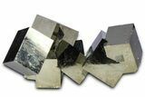 Shiny, Natural Pyrite Cube Cluster - Navajun, Spain #361796-1